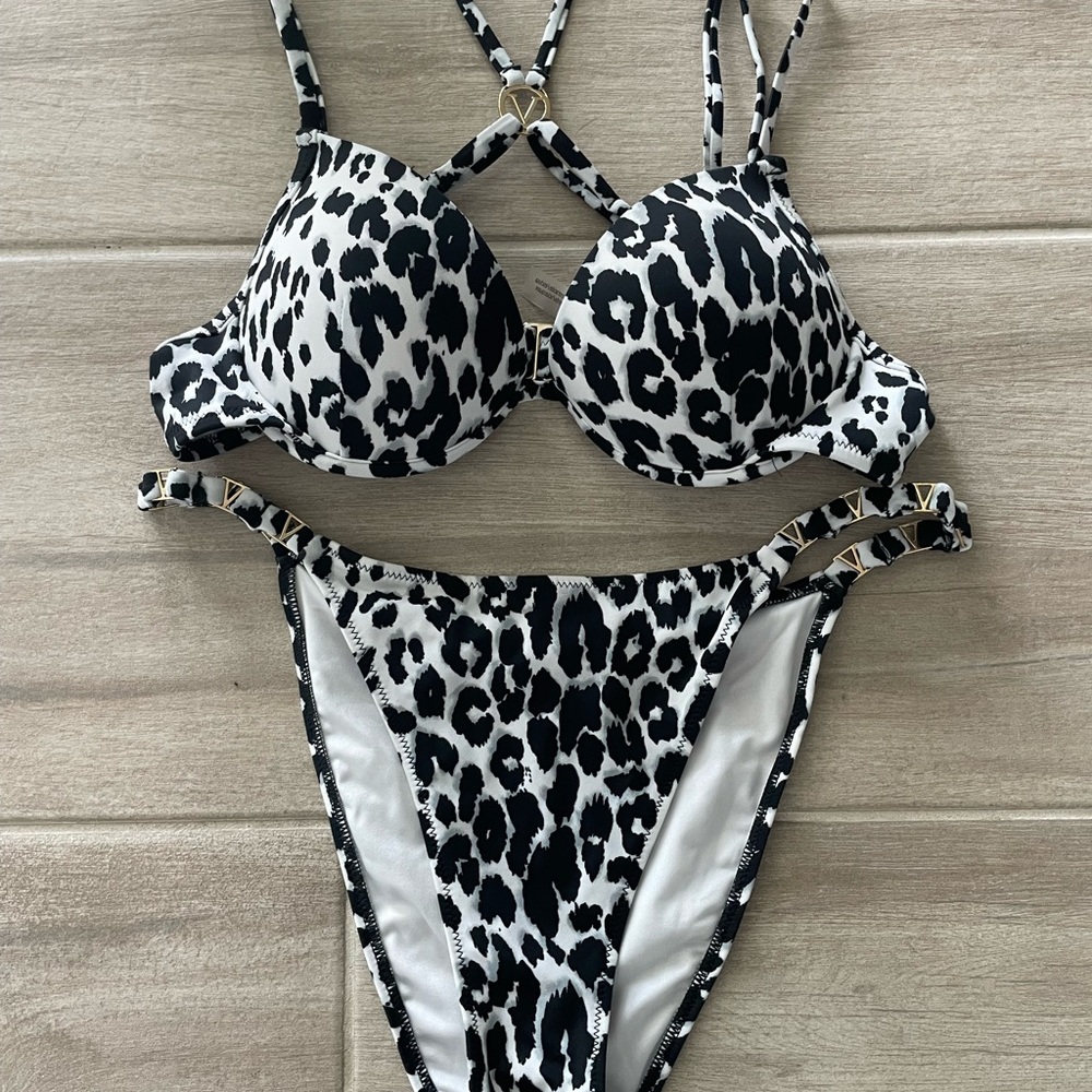 Victoria's Secret Black and White Leopard Bikini